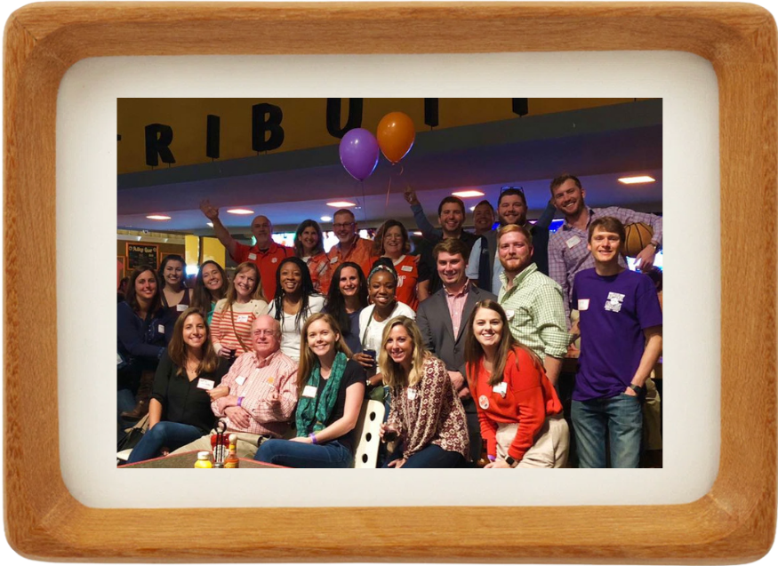 Group photo from Clemson Young Alumni of Charleston event